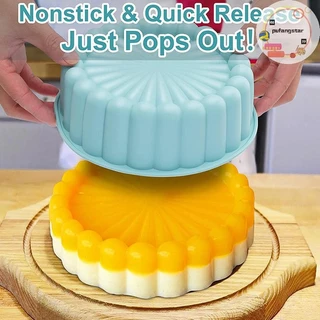 Pufangstar ซิลิโคนรอบถาดอบเค้ก Charlotte ถาดอบฟองน้ํา Flan แม่พิมพ์ Shortcake ถาดอบครัวซิลิโคน Mould TH