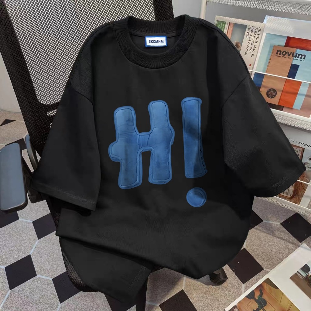 COD✅ (จัดส่งในกรุงเทพฯ) MAO Shop ชุดเดรสพิมพ์ H Blue เสื้อเชิ้ตผู้หญิงไซส์ใหญ่เกาหลี 100%