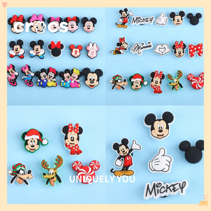 Crocs Jibbitz Disney Jibbitz Mickey Minnie crocs Accessories charm crocs หัวเข็มขัดรองเท้ามิกกี้เมาส์การ์ตูน