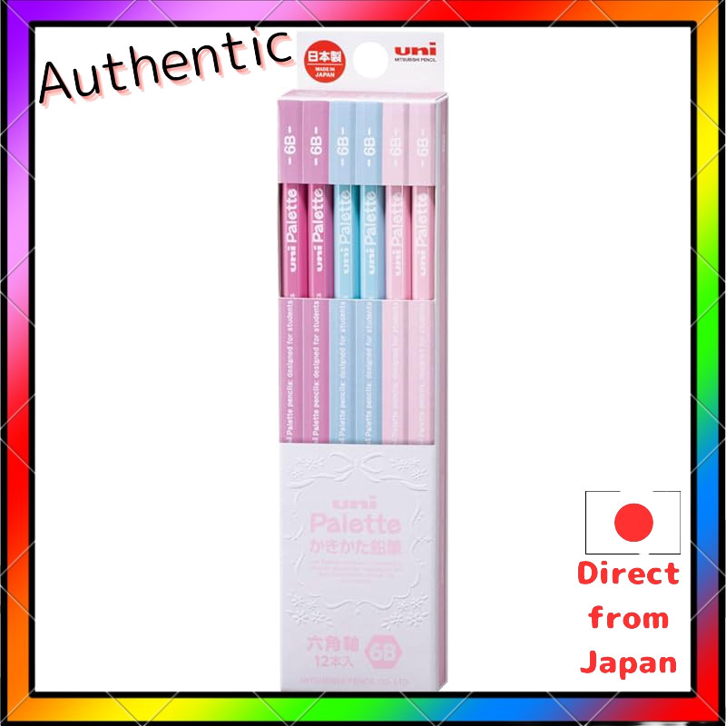 Mitsubishi Pencil Kokuyo Pencil Unipalette 6B Writing Pencil Pastel Pink 1 โหล
