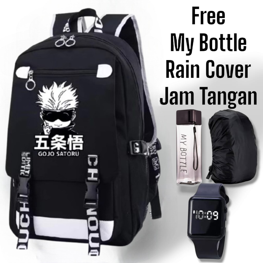 HIJAZ BAG - ใหม่ล่าสุด Jujutsu Kaisen Gojo Satoru Anime SCHOOL BAG สําหรับองค์ประกอบ SCHOOL เด็กชายและเด็กหญิง