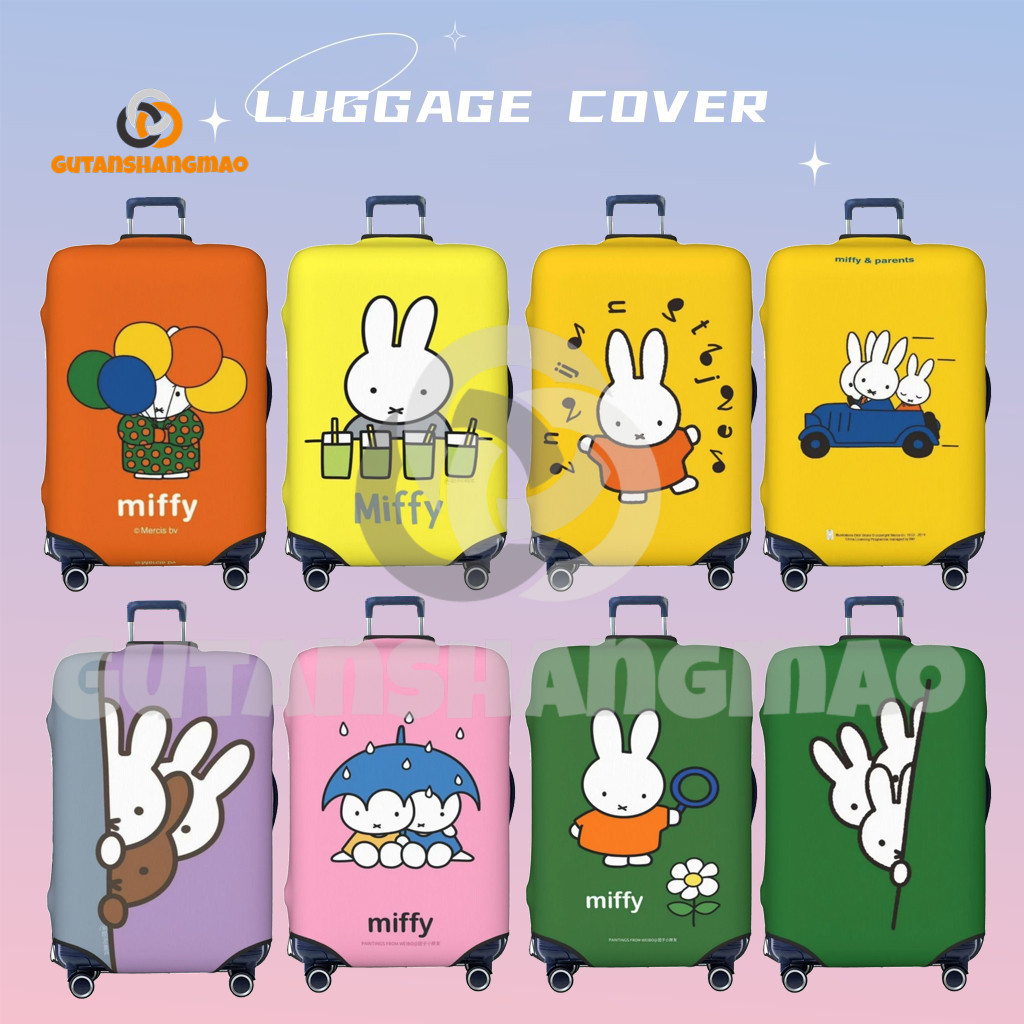 Miffy ผ้าคลุมกระเป๋าเดินทางแบบซักได้ ผ้าคลุมกระเป๋าเดินทางป้องกันรอยขีดข่วน เหมาะกับขนาด 18-32 นิ้ว