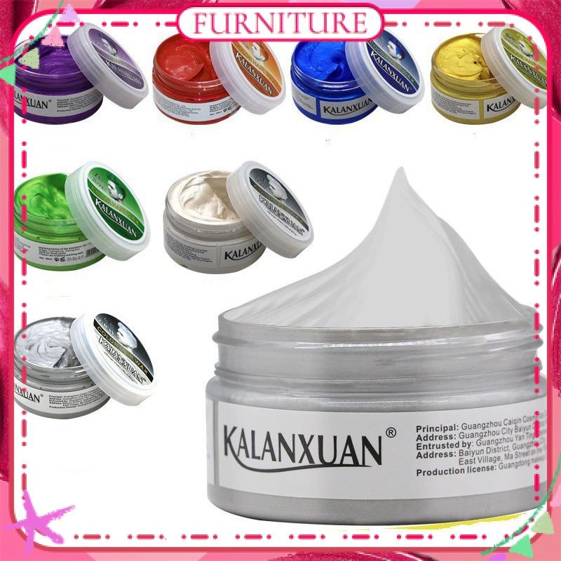 ♕ KALANXUAN แว็กซ์จัดแต่งทรงผม ไม่ทำลายสีผม ความงามและสุขภาพ แว็กซ์แต่งผม 9 สี ผลิตภัณฑ์ทำสีผม แว็กซ์แต่งผม แว็กซ์เปลี่ยนสีผมชั่วคราว การดูแล/จัดแต่งทรงผม ผมขาว เฟอร์นิเจอร์