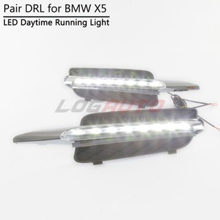 ฝาครอบไฟตัดหมอก LED 8 ดวง DRL 2007 2008 2009 กันน้ํา สีขาว สําหรับ BMW X5 E70 Pre-LCI