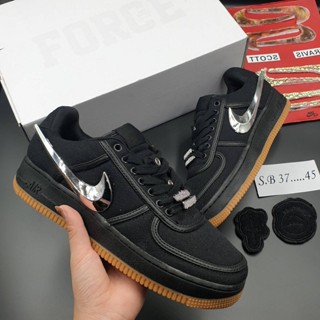 Nike Air Force 1 low x Travis Scott SZ.37-45 รองเท้าผ้าใบลําลอง เหมาะกับการวิ่ง