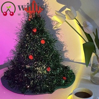 Willis หมวกคริสต์มาส ผ้าไม่ทอ ผ้ากํามะหยี่ขนนิ่ม ลายดาว ตลก สีรุ้ง เครื่องประดับ สําหรับตกแต่งบ้าน เทศกาลปีใหม่