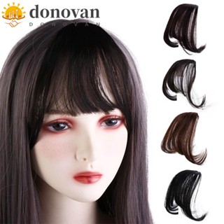 Donovan วิกผมหน้าม้าสังเคราะห์ สีน้ําตาล ไร้รอยต่อ ธรรมชาติ เครื่องประดับผมผู้หญิง ผมปลอม สาวสั้น ผมหน้าม้าตรง