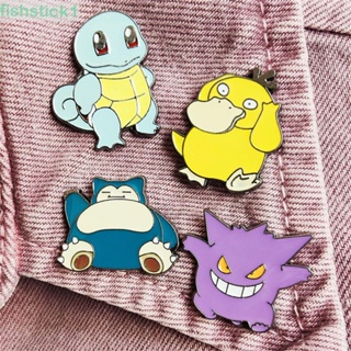 Fishstick1 เข็มกลัดโลหะ ลายการ์ตูนโปเกม่อน Psyduck Genger Lapel Pins