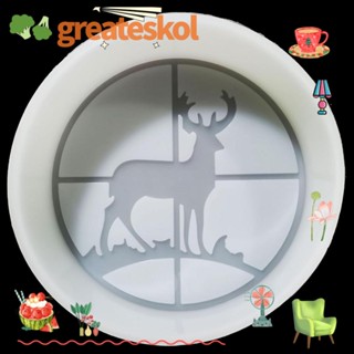 Greateskol แม่พิมพ์ซิลิโคนเรซิ่น รูปกวาง ขนาด 10.7*10.7*3.1 ซม. สีขาว สําหรับทําสบู่