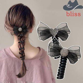 Bliss ยางรัดผมหางม้า พลาสติก ทรงตรง ลายหัวใจ แฟชั่น สําหรับรัดผม