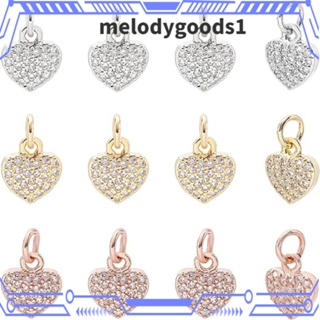 Melodygoods1 เครื่องรางหัวใจ เพทาย ทองเหลือง ชุบทอง เงิน โรสโกลด์ เพทาย หัวใจ ชาร์มไมโคร ชาร์มทองเหลือง ติดทนนาน รักเครื่องประดับทองเหลือง