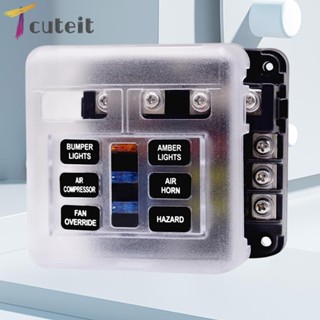 Tcuteit กล่องฟิวส์ 6 ทาง 32V สําหรับรถยนต์ รถบรรทุก รถบ้าน