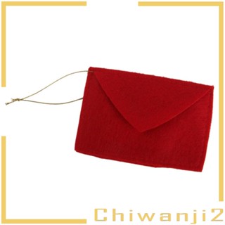 [Chiwanji2] ซองจดหมาย ปักลายซานตาคลอส สีแดง 10 ชิ้น