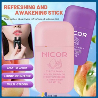 Nicor Energy Inhaler Double Orifice Nasal Aspiration สำหรับความสดชื่นและ Awakening, Sleepy ขับรถ, น้ำมันสะระแหน่สำหรับจมูกหายใจ MOLISA