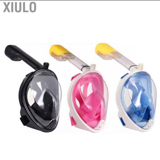 Xiulo Full Face Snorkel Cover  Fog 180 Degree View Foldable Detachable Breath Tube Diving Breathing System Snorkeling Gear