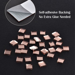 1600Pcs Self Adhesive Mirror Mosaic Sheet Square Glass Tile Sticker for Home Decorating