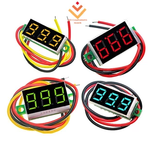0.28 นิ้ว DC 0-100V 3 สาย Mini Gauge แรงดันไฟฟ้าจอแสดงผล LED แผงดิจิตอลโวลต์มิเตอร์เครื่องตรวจจับ Monitor เครื่องมือ