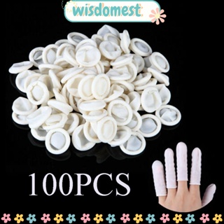 WISDOMEST ถุงมือยางธรรมชาติ ป้องกันนิ้วมือ 100 ชิ้น