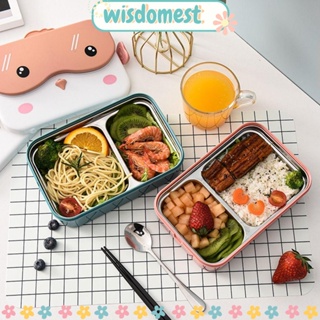 Wisdomest กล่องอาหารกลางวัน กันรั่ว ปิดผนึก ล้างน้ํา ไมโครเวฟ ภาชนะบรรจุอาหาร