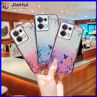 Jiehui เคสโทรศัพท์มือถือ ลายผีเสื้อกระพริบ สําหรับ OPPO Reno 8 5G MMHY