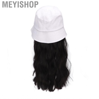 Meyishop Curly Hat Wig Black Brown Hair Short Removable Breathable Party