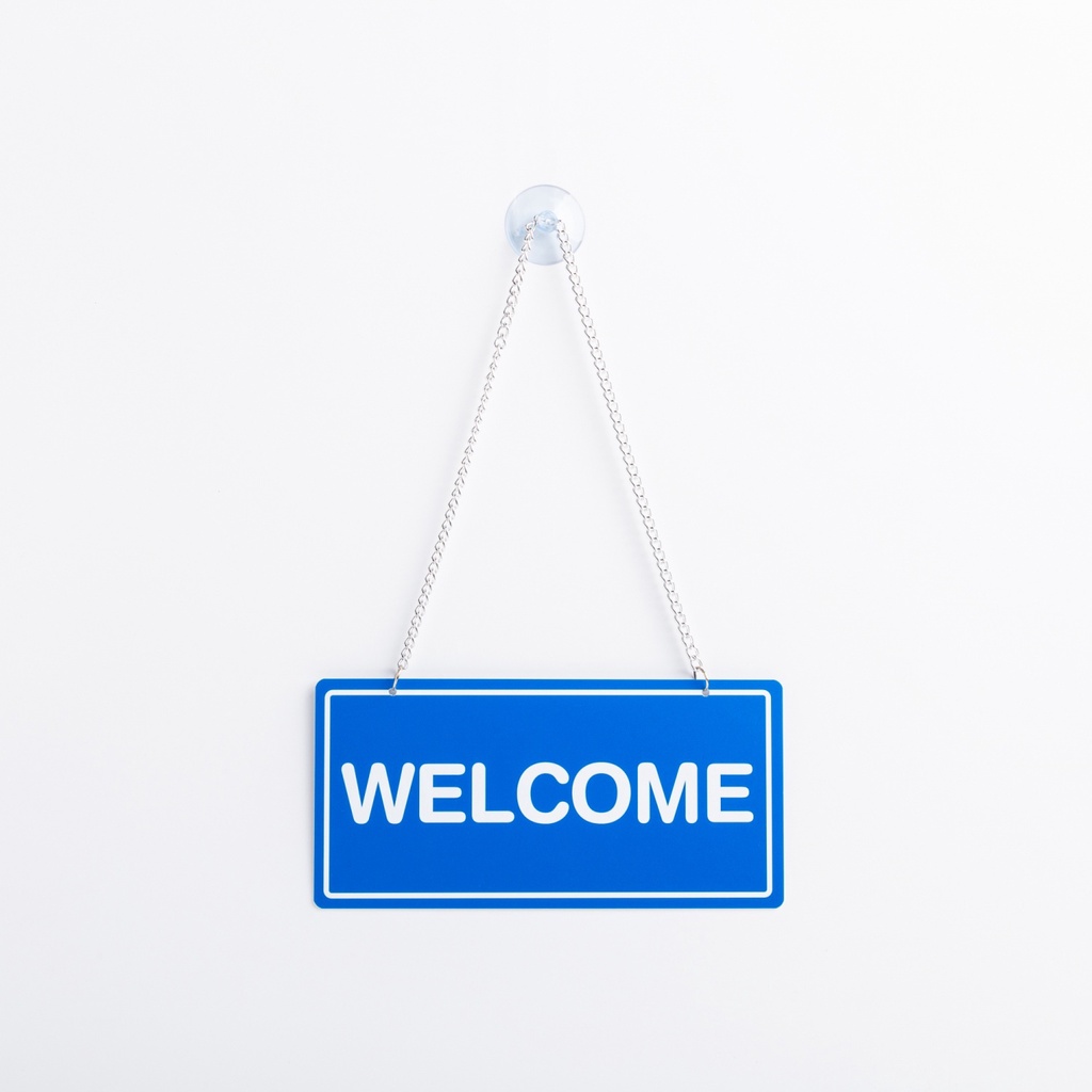 GlobalHouse ป้ายพลาสติกแขวนติดกระจก WELCOME / THANK YOU ขนาด8.5x17.5ซม. สินค้าของแท้คุณภาพดี