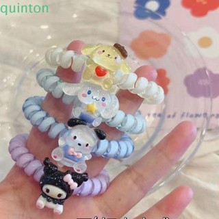 Quinton ผู้หญิง การ์ตูน Scrunchies ยืดหยุ่น น่ารัก แวววาว ยางรัดผม คิตตี้ แมว เมโลดี้ สุนัข ยางรัดผม