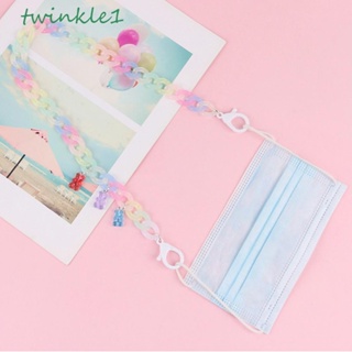 Twinkle1 สายโซ่คล้องคอ อะคริลิค ลายดอกไม้ กันหาย สีแคนดี้ แฟชั่น สําหรับเด็ก