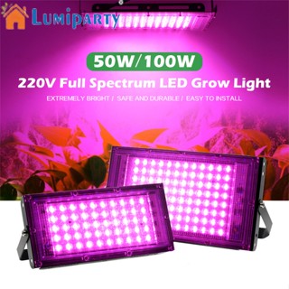 Lumiparty โคมไฟปลูกพืช Led 220v 50w 100w สําหรับปลูกพืชไฮโดรโปนิกส์ในร่ม