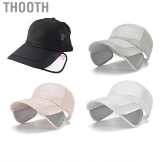 Thooth Baseball Hat  Summer Cap Sun Protection Sunscreen Canvas Mesh for Travel Unisex