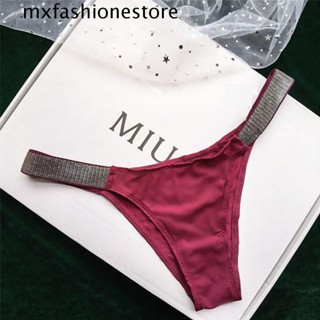 Mxfashione กางเกงชั้นใน เอวต่ํา ไร้รอยต่อ ประดับคริสตัล สําหรับผู้หญิง