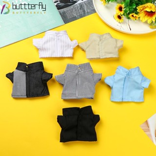 Buttterfly เสื้อเชิ้ตตุ๊กตา ผ้าฝ้าย ลายทาง ขนาด 20 ซม. ของเล่นสําหรับเด็ก