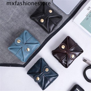 Mxfashione กระเป๋าเครื่องสําอาง หนัง PU แบบผูกเชือก กันฝุ่น สําหรับใส่เครื่องประดับ สายเคเบิ้ล