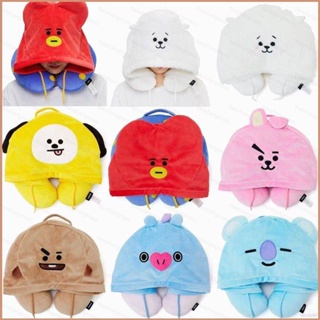 Si BTS koya RJ chimmy tata shooky mang หมวกคลุมหมอน รูปตัว U ลายการ์ตูนคุ้กกี้ สามารถป้องกันคอ งีบหลับ สํานักงาน โรงเรียน