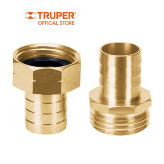 TRUPER 12708 ข้อต่อตรงทองเหลืองตัวผู้/เมีย 3/4 นิ้ว (CFM-3/4B)