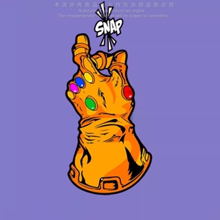 สติกเกอร์กันน้ํา ลาย Marvel Villain BOSS Thanos Banging Finger Rough Stone สําหรับตกแต่งรถจักรยานยนต์