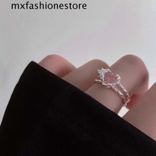 Mxfashione แหวนหมั้น ทรงเรขาคณิต ปรับได้ แฟชั่น สําหรับผู้หญิง