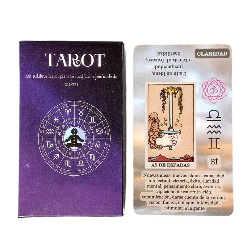 78pcs Spanish Version Oracle Cards Decks Gift Tarot Deck Cards Future Fate Indicator Forecasting Cards Table Games Board