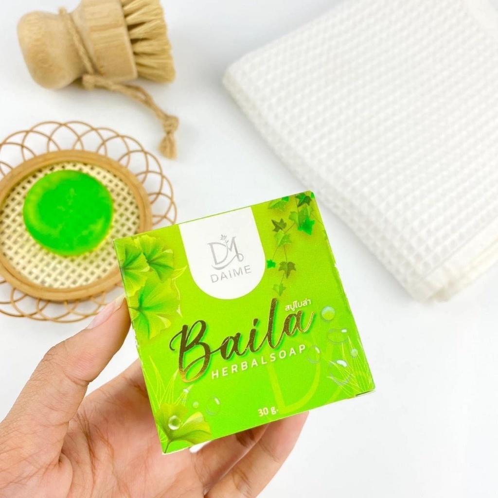 (ของแท้💯ตัวแทน) สบู่สมุนไพรใบล่า เอิร์นไดเม Daime Baila Soap ขนาด30กรัมและ80กรัม ลดสิว ฝ้า กระ จุดด่
