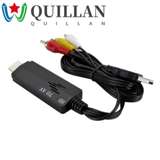 Quillan อะแดปเตอร์แปลง HDMI2AV HDMI เป็น RCA AV สายเคเบิลบัว HDMI เป็น RCA สายเคเบิลอะแดปเตอร์วิดีโอ สายยาว สั้น ความละเอียดสูง สําหรับ TV VHS VCR DVD Recorder