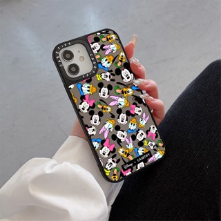 Casetify X Disney Family เคสโทรศัพท์มือถือ PC แข็ง กันกระแทก กระจก สีดํา สีเงิน สําหรับ iPhone 15 14 13 12 11 Pro MAX IX XS MAX XR 6 6s 7 8 Plus