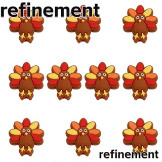 Refinement ลูกปัดซิลิโคน รูปไก่งวง 0.96*1.08 นิ้ว สําหรับสร้อยคอ 10 ชิ้น