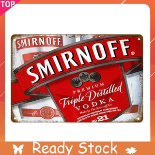 ภาพวาดเหล็ก ทรงสี่เหลี่ยมผืนผ้า ลาย SMIRNOFF สไตล์วินเทจ ขนาด 40X30 ซม. สําหรับตกแต่งบ้าน