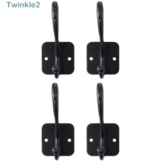 Twinkle ตะขอแขวนเสื้อโค้ท สเตนเลส เนื้อแมตต์ สีดํา ทนทาน สไตล์มินิมอล สําหรับแขวนผ้าพันคอ เสื้อแจ็กเก็ต หมวก กุญแจ ผ้าขนหนู ถ้วย 4 ชิ้น