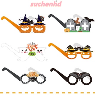 Suchenhd 6 ชิ้น ฮาโลวีน แว่นตา, ค้างคาว ฟักทอง ปาร์ตี้ ของเล่น แว่นตา, มาสเคอเรด วันหยุด ตกแต่ง แปลกใหม่ เครื่องแต่งกาย การถ่ายภาพ อุปกรณ์ประกอบฉาก ฮาโลวีน