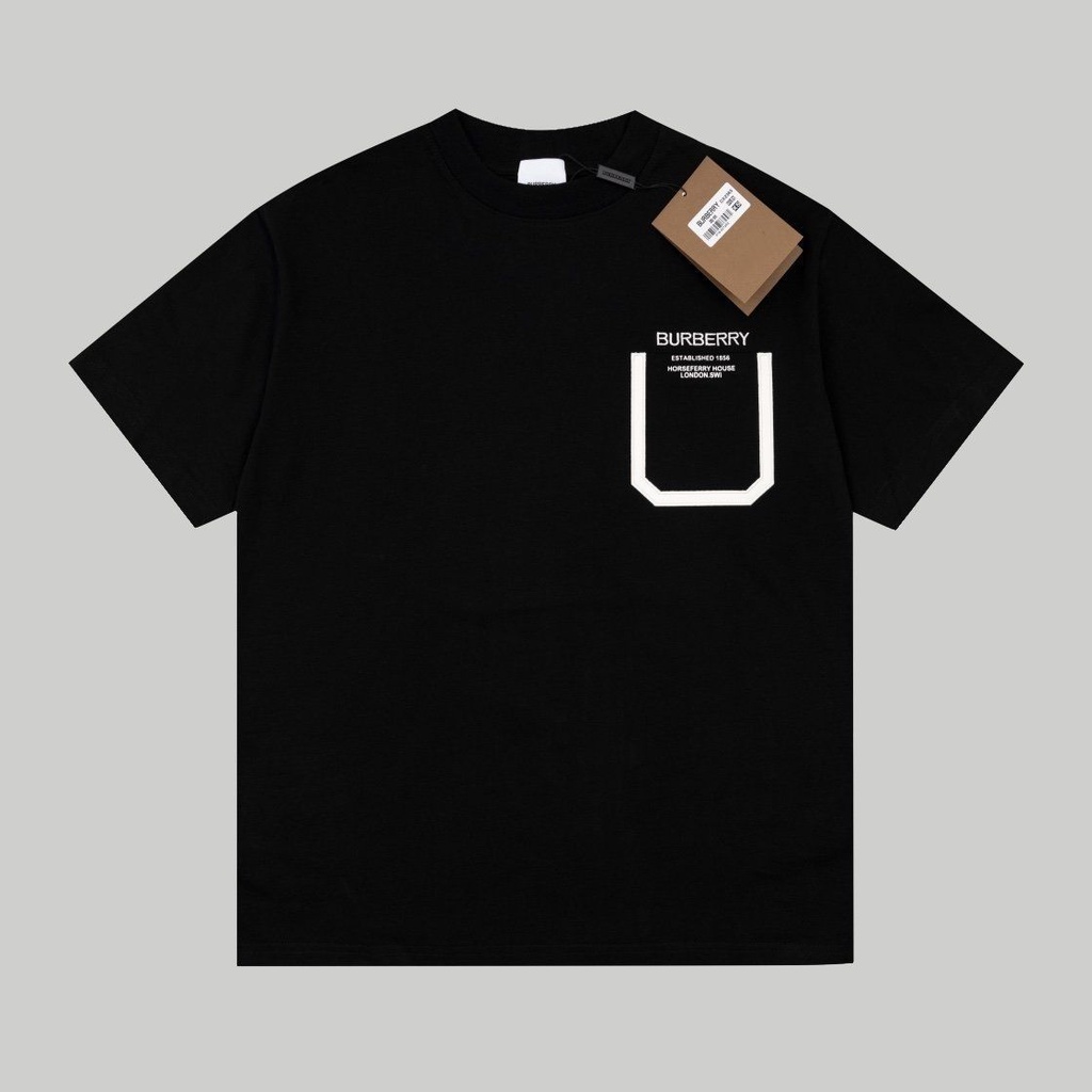 Burber เสื้อยืดแขนสั้น คอกลม พิมพ์ลาย ทรงหลวม เข้ากับทุกการแต่งกาย แฟชั่นฤดูร้อน สําหรับผู้ชาย และผู้หญิง 23