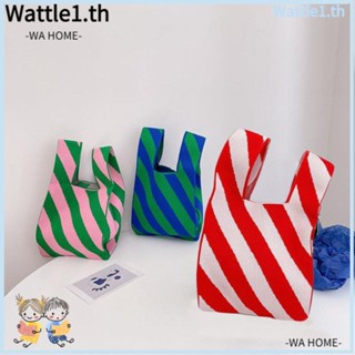 Wttle กระเป๋าถือถัก แฮนด์เมด ทรงโท้ท สําหรับผู้หญิง