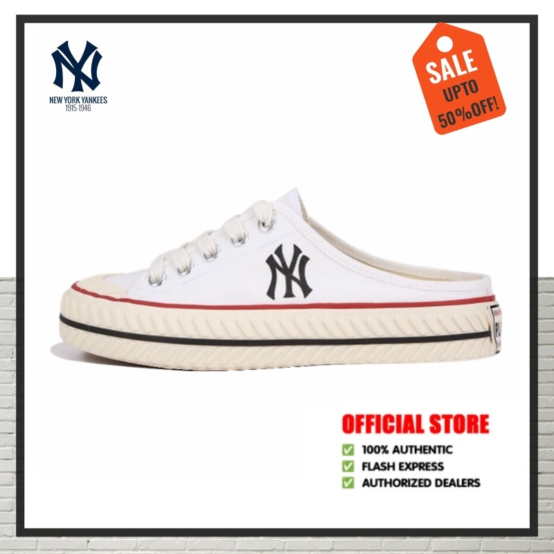 【ของแท้100%】 MLB Play Ball Origin Mule York Yankees Shoesสินค้าพร้อมกล่องถุงกระดาษ พร้อมส่งจ้า ส่งฟร