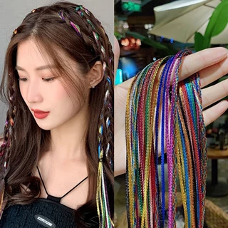 แฟชั่นเกาหลีทอผมเชือกที่มีสีสันสกปรกเชือกถักแฟชั่นเด็กที่มีสีสันริบบิ้นเชือกคาดศีรษะ