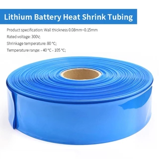 BUBBZO 1 เมตร PVC ท่อหดความร้อน, ปลอกฉนวนแบตเตอรี่ลิเธียมห่อฟิล์ม, 30 มม.-200 มม. กว้างหดได้ 18650 Lipo แบตเตอรี่สายแขน 18650 แบตเตอรี่ Lipo